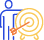 A pixel art of an arrow in the center of a target.