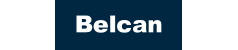 A blue and white logo of the company belcar.
